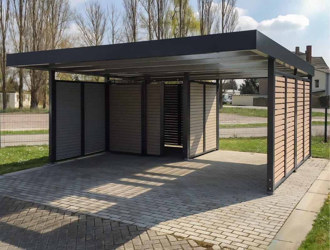 Современный навес пристроенный к дому «веранда»